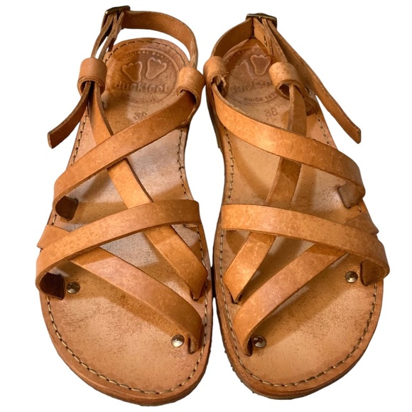 DUCKFEET Bornholm Leather Cross Strap Flat Sandals DENMARK - Picture 4 of 11